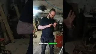 Risky Woodworking: Tackling That Untouched Wood Piece! #shorts