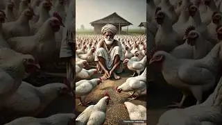 farmer at chicken road। एक किसान के पास मुर्गी।#ai #viral #chicken #farmer