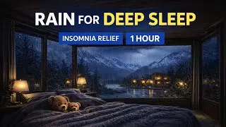 Rain Sounds on Window with Distant Thunder 🌧️ Cozy Night for Deep Sleep & Relaxation (1 Hour)