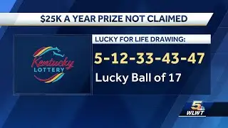 Kentucky Lottery says winning $25,000 a Year for Life ticket sold on Friday