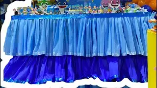 Toalha de festa com papel crepom - como fazer.