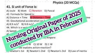 nursing original test paper conducted iba 2025 #NursingEntrytest