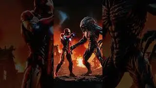 Iron Man vs Alien: Gaon Ka Rakshak! 😱 #ai #shorts