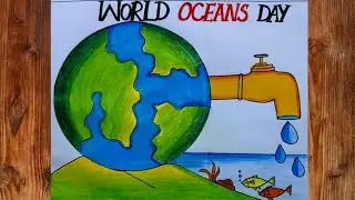 World Ocean Day Drawing Tutorial || Save Ocean Drawing | Easy Pencil Drawing