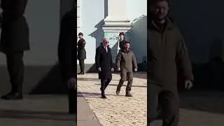 Air raid sirens blare as Biden, Zelenskyy walk through streets of Kyiv