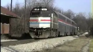 Amtrak Pere Marquette at Bangor, Michigan with Superliners - December 12, 1993