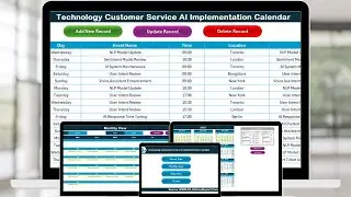 Technology Customer Service AI Implementation Calendar in Excel