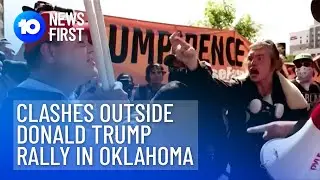Clashes Outside Donald Trump Rally In Oklahoma | 10 News First