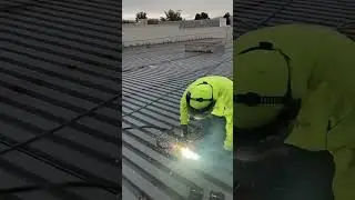 Over 3,000 puddle welds on deck! #walmart #welder #weldporn #bluecollarhusband #bluecollar