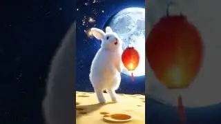 Moonlit Dreams 🐇✨ A Fluffy Rabbit Mid-Autumn Night Wish #moonrabbit  #FullMoonMagic #peacefulnight
