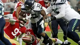 Chris Carson on his bulling touchdown run on fourth down that kept Seahawks in the game at SF