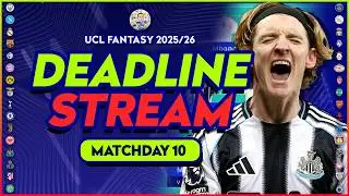 UCL FANTASY MATCHDAY 10 DEADLINE STREAM 🚨Rank: 200th | Champions League Fantasy 2025/26