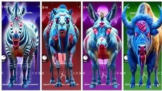 Zombie Zebra 🦓 🆚 zombie camel 🐫 🆚 zombie donkey 🫏 🆚 zombie bison 🦬 animals coffindance tiles Hop EDM