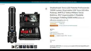 Shadowhawk Torcia LED Potente Professionale 10000 Lumen, subscribe our channel and support our chan