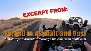Riding through an Arizona sunset into California from Phoenix