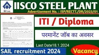 SAIL Recruitment 2024 | Iti & Diploma Pass Candidate | Last Date- 18 Jan 2024 | Apply now