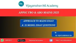 APPSC FBO & ABO MAINS 2025 || ESSAY APPROACH & MODEL ESSAY QUESTIONS