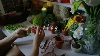 studio vlog 🧶crochet little studio, cozy vibes spacework 🕯