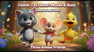 Clever Cat, Smart Mouse & Duck |Funny Animal Story | Three Animal Friends | Stories Good Lessons TV