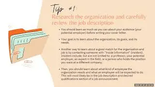 Tips for Writing a Cover Letter