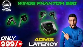 Wings Phantom 860 Gaming TWS Earbuds | 40 MS Latency | IPX5 | App Support | 10 MM Drivers & More