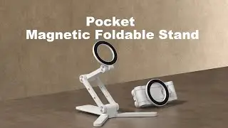 Hagibis Pocket-Sized Foldable Magnetic Stand: 3-Axis Damping for Stable & Adjustable Support #tech
