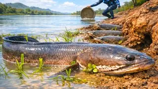 Catching Giant Mud Fish and Turtles by Hand | Amazing Traditional Fishing