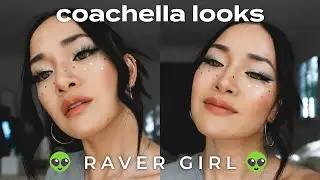 💚 The Raver Girl 💚 Coachella Look | hair, makeup, outfit