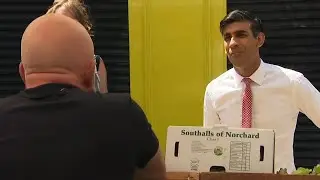 Chancellor Rishi Sunak visits outdoor market as businesses reopen following coronavirus lockdown