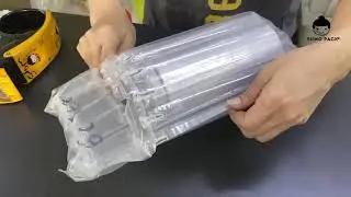 How to wrapping thermos bottle with inflatable air bubble wrap?