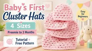 Easy Crochet Baby Newborn Cluster Hat