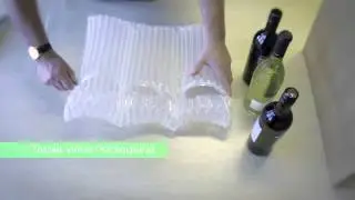 Inflatable protective packaging for wine, glass bottles, fragile products