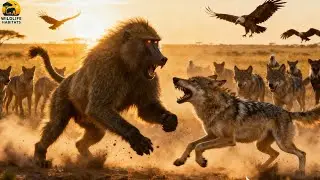 Baboon Army vs. Wolf: Who Really Rules the Wild World?