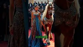 👑 Nordic Fashion Queens & Guardian Beasts 🦌🦢 Met Gala Red Carpet Magic #MetGala #fashion #animals