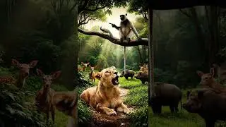 Sher Aur Bandar Ka Mirror Drama 🦁🐒 | Забавная история о животных джунглей на хинди | Короткометра...