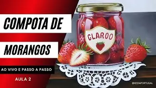🔴Como Pintar COMPOTA de MORANGOS - REALISTA- em TECIDO-[PASSO A PASSO]-Aula 2