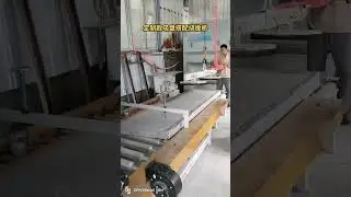 Easy operation semi-auto vacuum slab lifter with texturing flamed stone