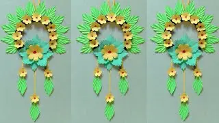 Diy creative paper leaf 🌿 and flowers craft!! beautiful ideas with home decor!!@manjaricrafthouse