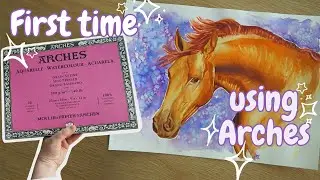 Painting on Arches paper for the first time || Golden chestnut horse painting