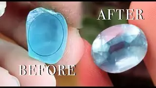 How to Cut & Polish Gemstones:Transforming an Aquamarine into a Stunning Oval Shape