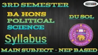 DU SOL 3rd Semester Subjects Details 2023 DU SOL BA Hons Pol. Science Third Semester Syllabus NEP