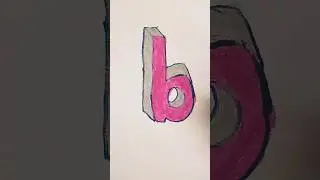 small letter b 3d sketching #shorts #shortsfeed #shortsyoutubevideo #viral #viralshorts #3d letters
