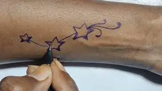 How To Draw Star Tattoo Design Using Pen On Hand #trending #creative