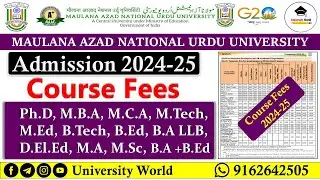 Course Fees of Ph.D, M.B.A, B.Ed, D.El.Ed, B.A, M.A, M.Sc | Manuu Admission 2024 | @UniversityWorld