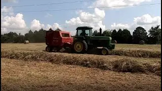 It's Hay Day!! Raking and Rolling  John Deere 4430 and New Holland 678 Roller