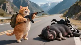  The Fat Orange Cat on a Hunting Mission vs The Black Boar! 😼🔥