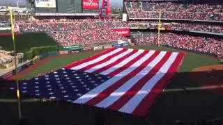 July 4th National anthem and flyover Angel Stadium 2013