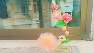 DIY cute flower making wid plastic carry bag | How to reuse old shopping bag idea | viral | Cadubana