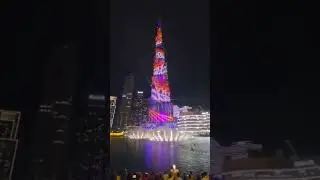 Mesmerizing Burj Khalifa Fountain Show at Night 🌙 | Dubai's Spectacular Water Dance #shorts