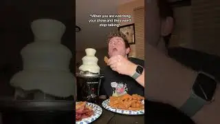 Eating dinner with a ranch chocolate fountain! #trending